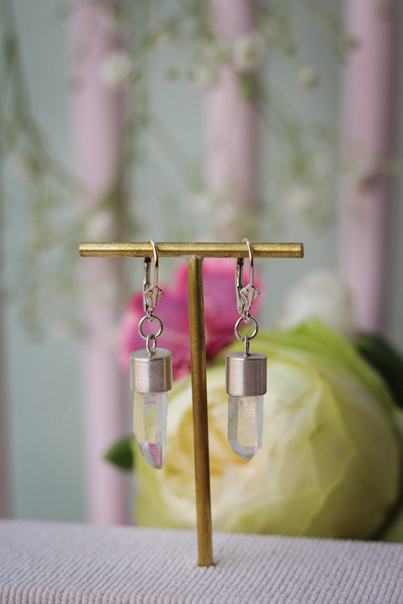 Ohrringe mit Bergkristall Silber