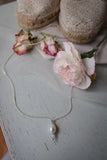 Süßwasserperlen Kette "Fleur" Silber mit Rosenquarz