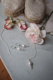 Süßwasserperlen Kette "Fleur" Silber mit Rosenquarz