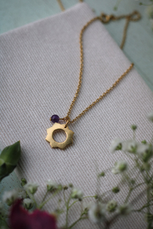 Blumen-Kette mit Amethyst