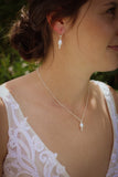 Süßwasserperlen Kette "Fleur" Silber mit Rosenquarz