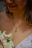 Prasiolith Kette "Jardin" vergoldet