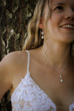 Süßwasserperlen Kette Silber "Louisa" mit Rosenquarz