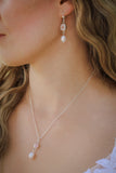 Süßwasserperlen Kette Silber "Louisa" mit Rosenquarz