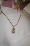 Prasiolith Kette "Jardin" vergoldet