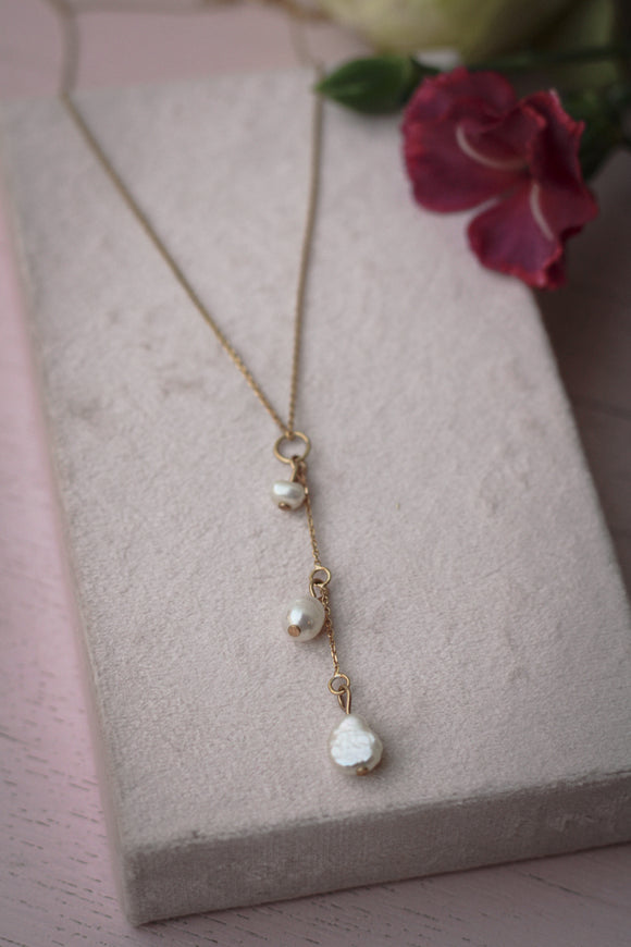 Süßwasserperlen-Kette Silber vergoldet