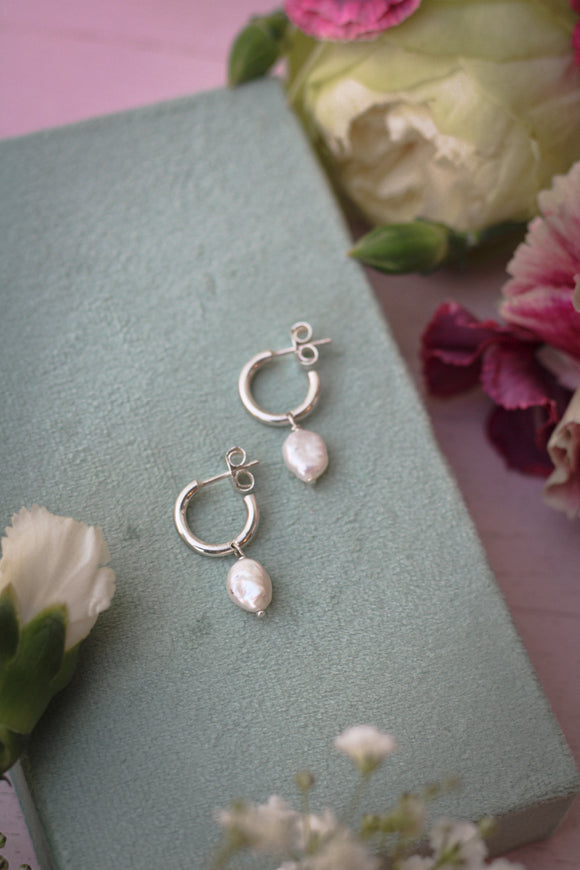 Creolen mit Perlen Silber