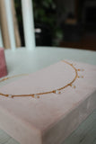 Zarte Mondstein Silberkette vergoldet