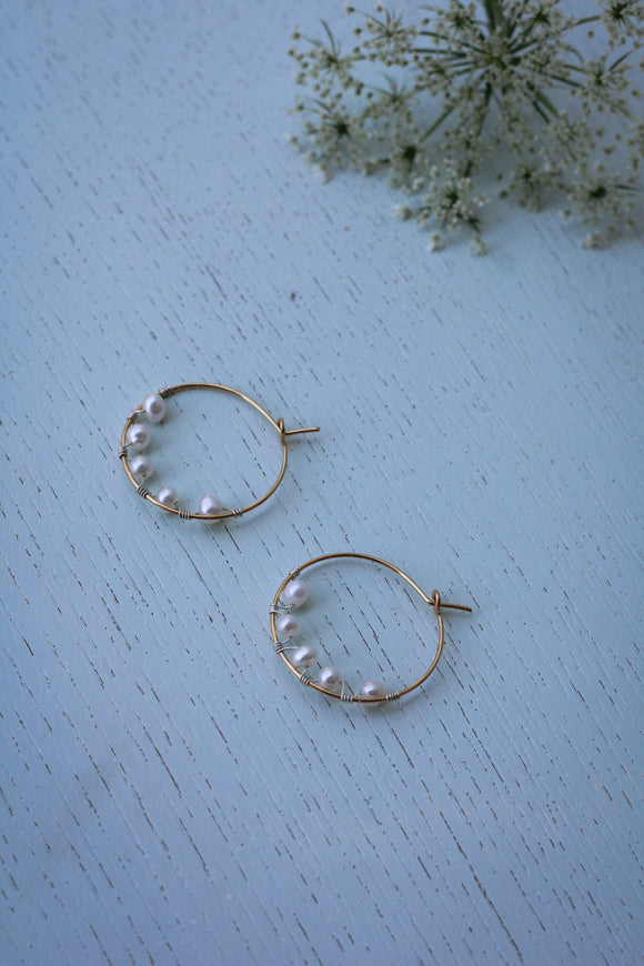 Perlen Creolen vergoldet