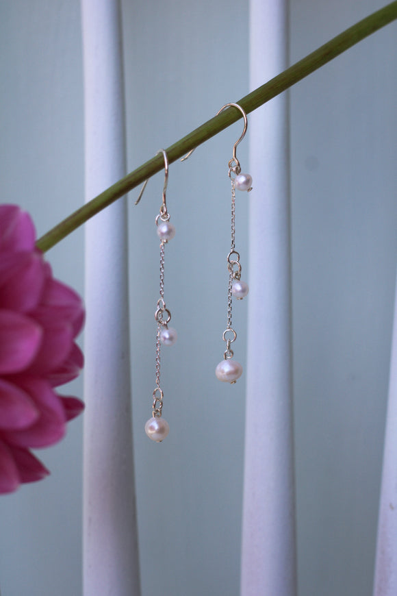 Perlen Ohrhänger Silber