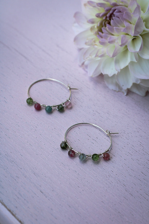 Turmalin Creolen Silber