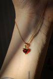 Granat Herzchen mit vergoldeter Kette