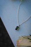 Grüner Turmalin Anhänger mit Silberkette