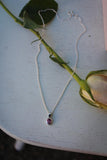 Rosa Turmalin Anhänger mit Silberkette