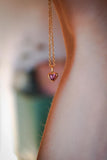 Rosa Turmalin Herzchen mit vergoldeter Kette