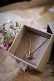 Rosa Turmalin Herzchen mit vergoldeter Kette