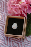 Weißer Opal Silberring Größe 52