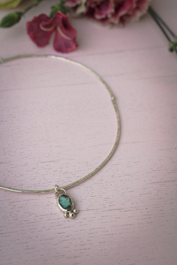 Opal Halsreif Silber