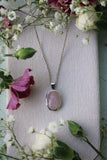 Rosenquarz mit Silberkette