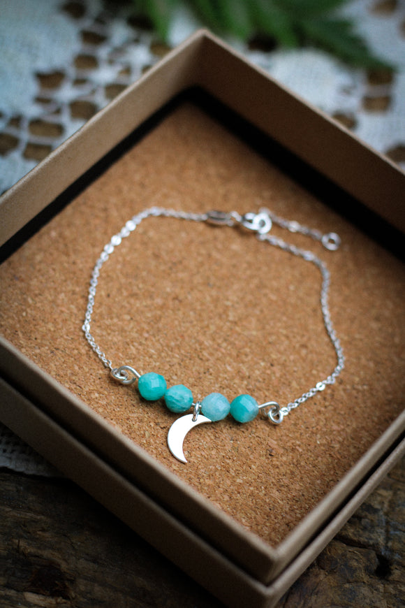 Moonchild - Amazonit Armband Silber